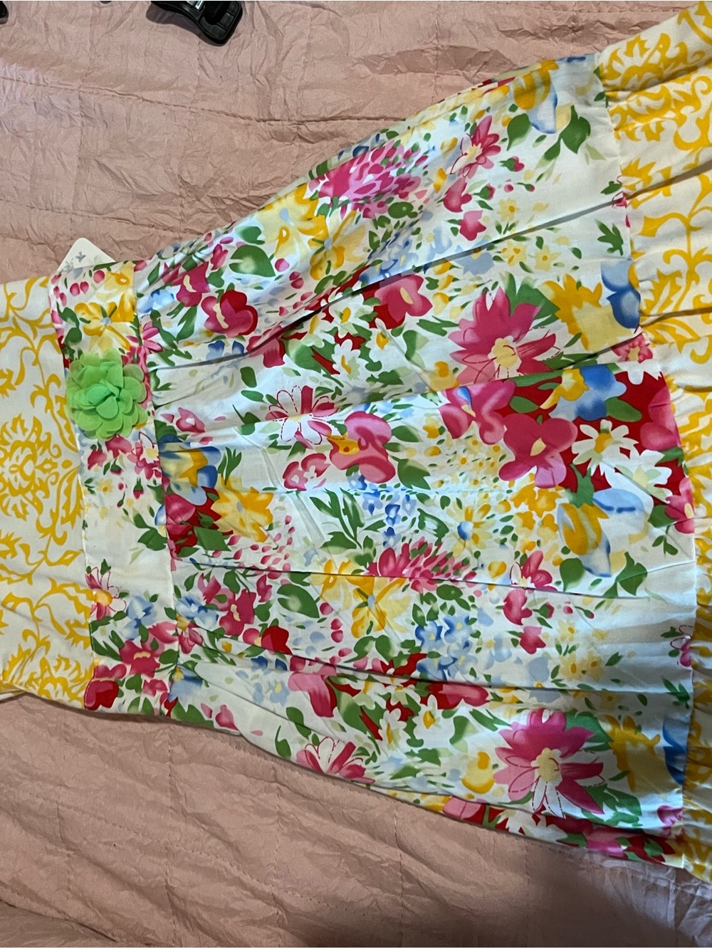 Girls Floral Cotton Casual Dress in Multi-Color